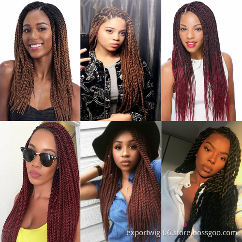 Thick Twists Senegalese Braids Crochet Hair Synthetic Braiding Hair Smooth And Soft Ombre Crochet Twist Hair Braids